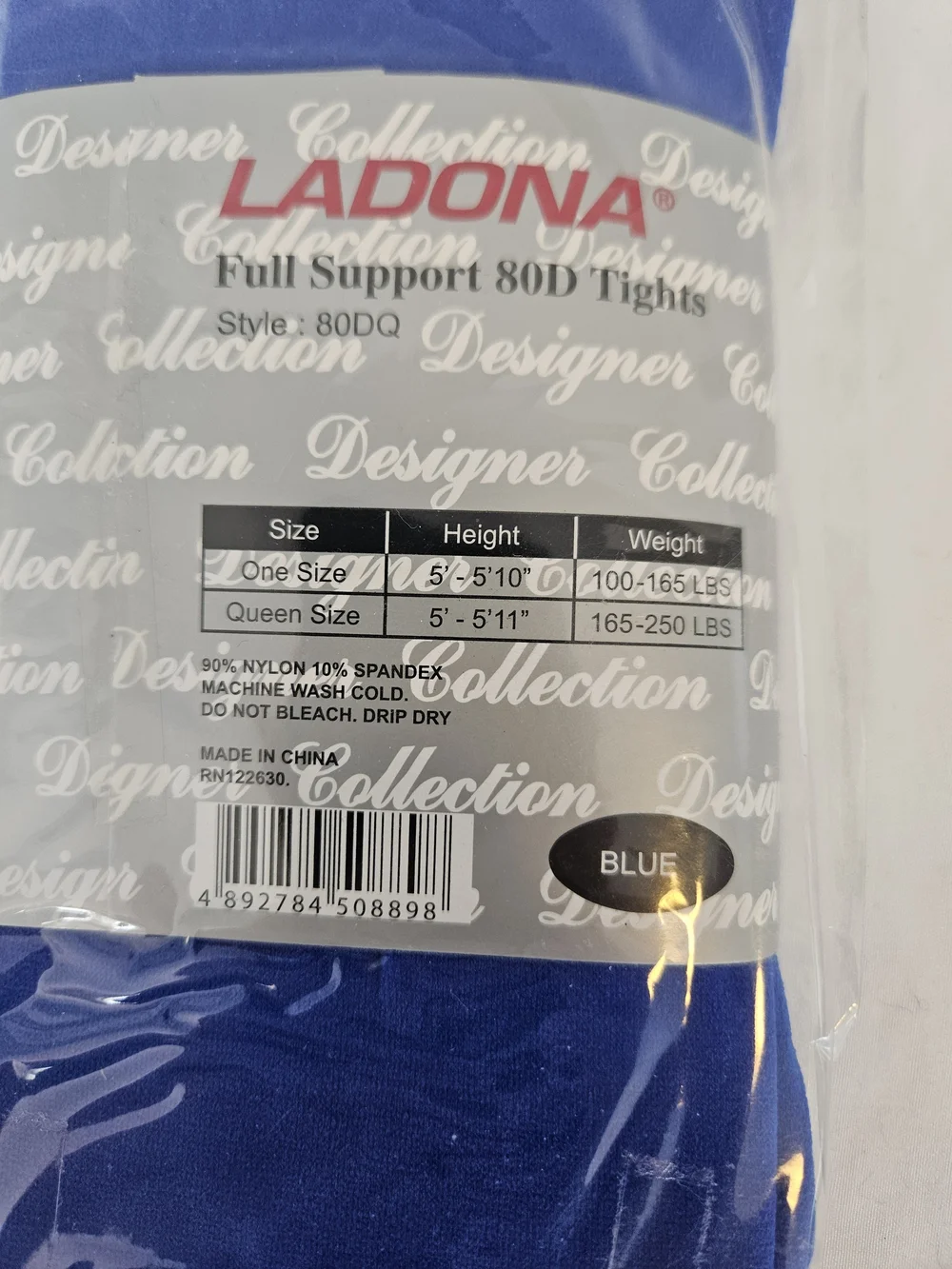 Ladona Footless Micrifiber Tights in Royal Blue- Queen Size